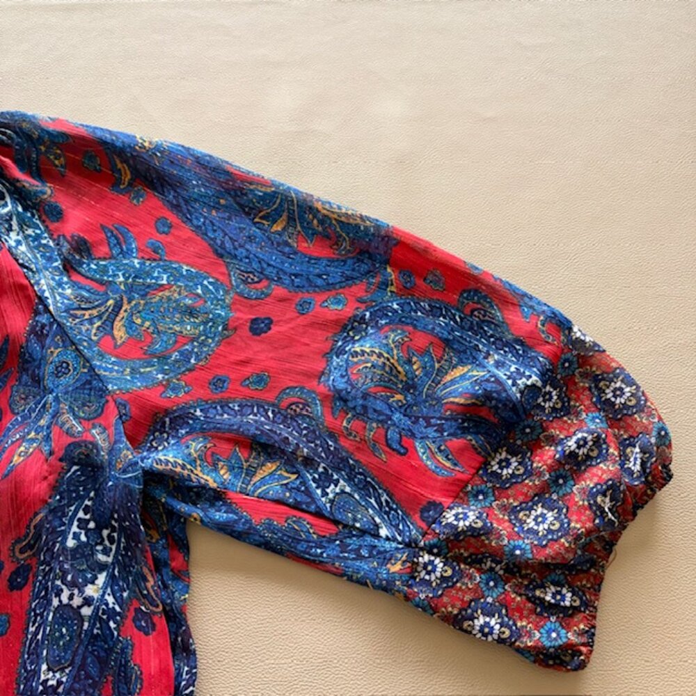 Figueroa & Flower Semi Sheer Womens XL Boho Tunic Blouse Buttons V Neck Camisole - Picture 4 of 11